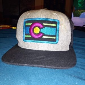 Colorado Limited Snapback hat. Black Bill and back and grey front